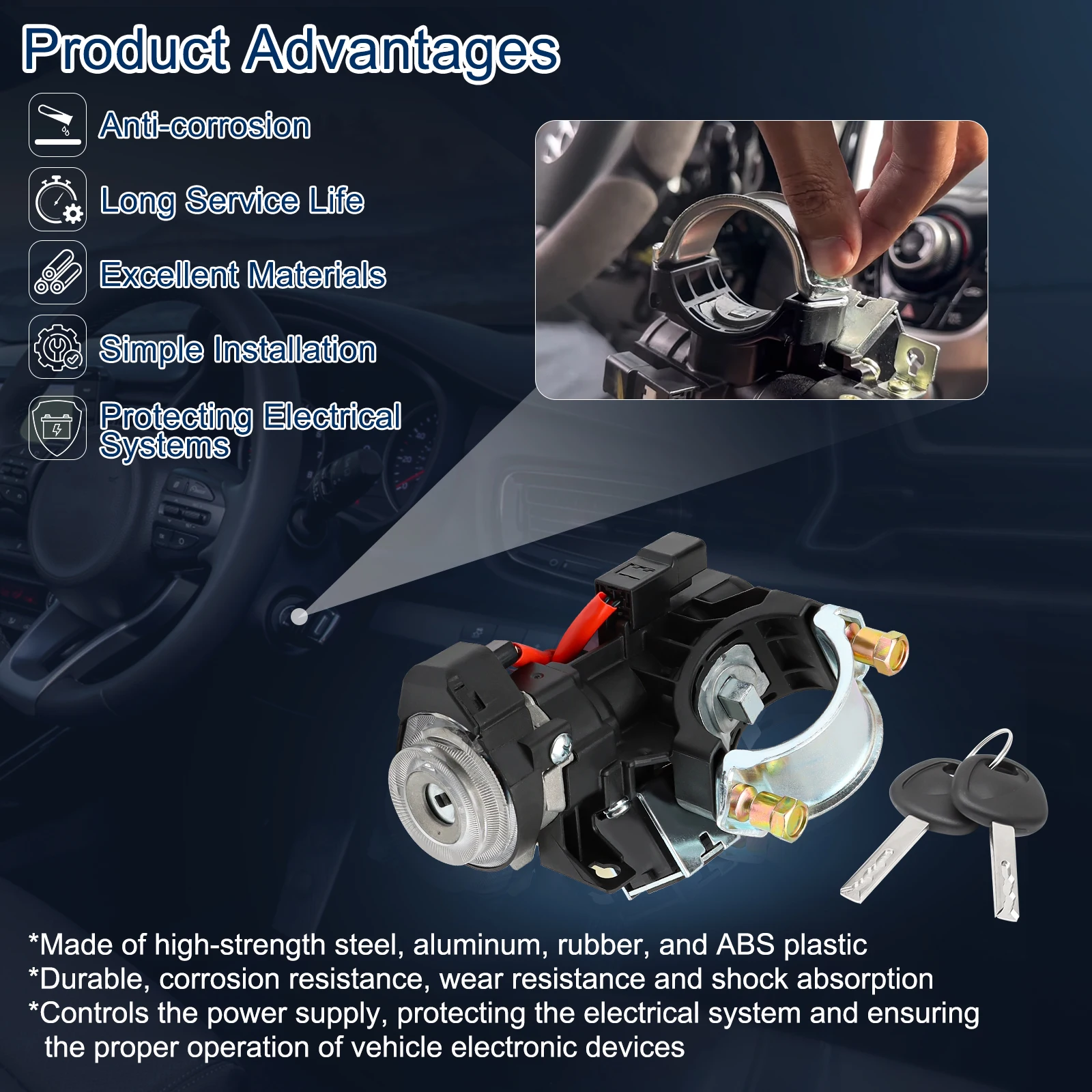 81900-D9G00 Ignition Lock Switch Kit Assembly With 2 Keys Cylinder Start Barrel Replace For Kia Sportage 2017-2022 81905-D9760