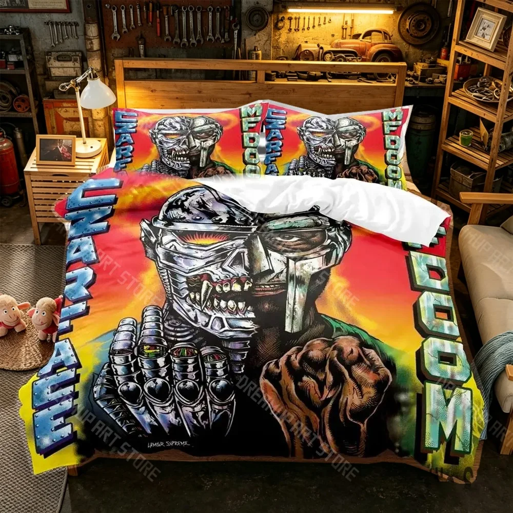 3D Printed R.I.P MF DOOM Bedding Set for Boys Girls Duvet Cover And Pillowcase Included Twin Queen King Full Single Double Sizes