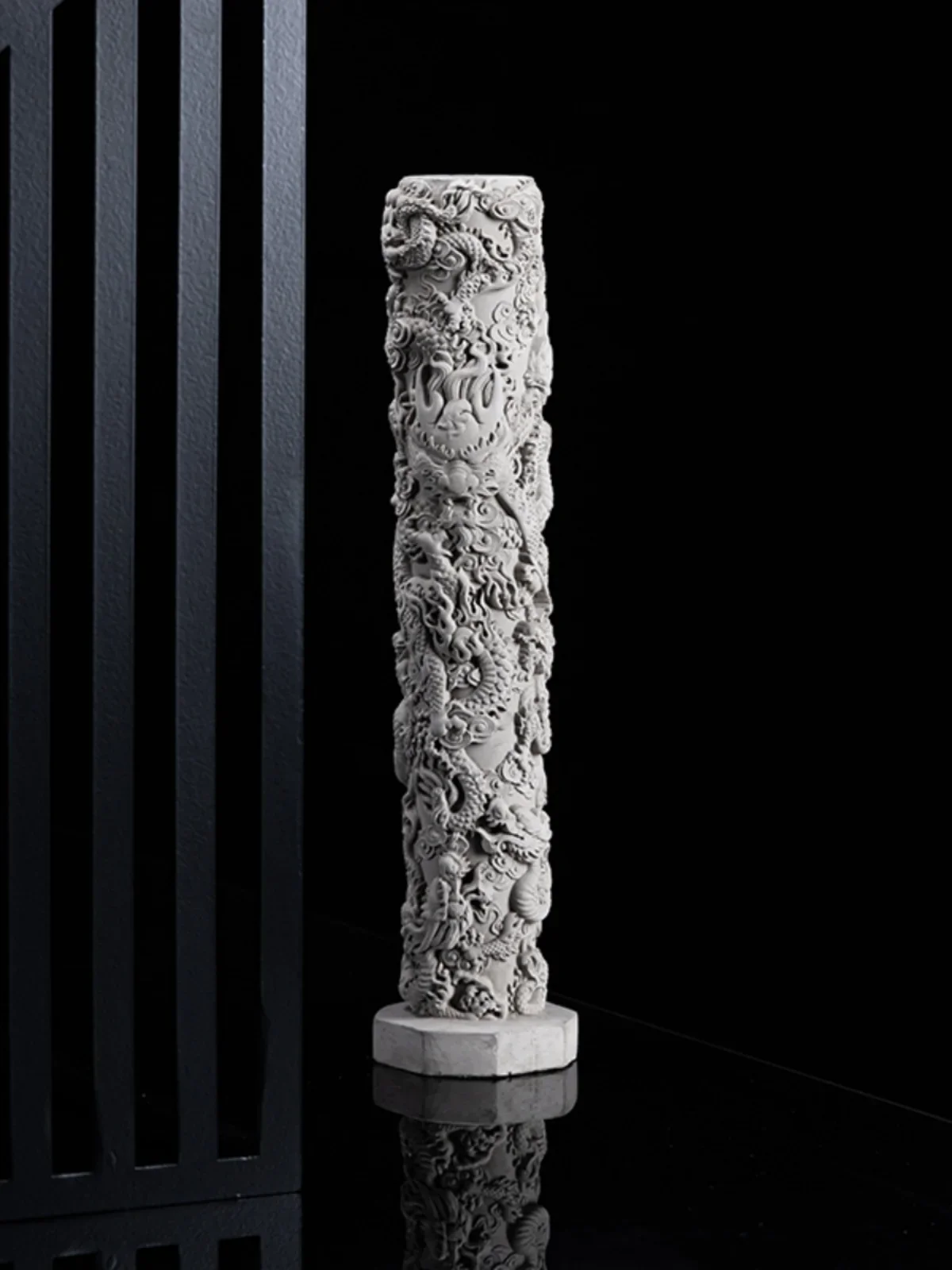 Chinese dragon style creative cement nine-dragon column pan-dragon column landscaping scenery ornaments desktop decorations