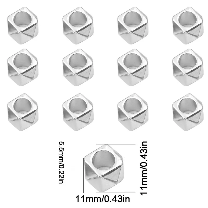 WLYeeS 11mm White K Charm Spacer Loose Square Beads For Bracelets Necklace Making Beading DIY Jewelry Accessories Finding