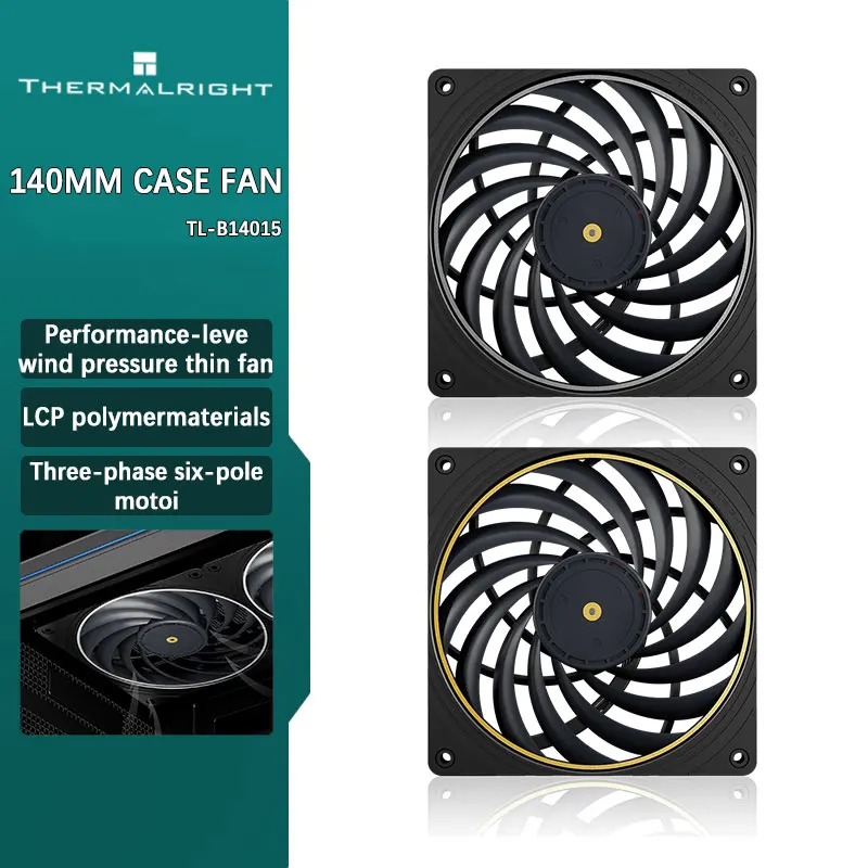 Thermalright TL-B14015 14cm Thin Fan LCP Polymer Material Fan Blades Double Ball Bearings Three-Phase Six-Pole Motor 140x140x15