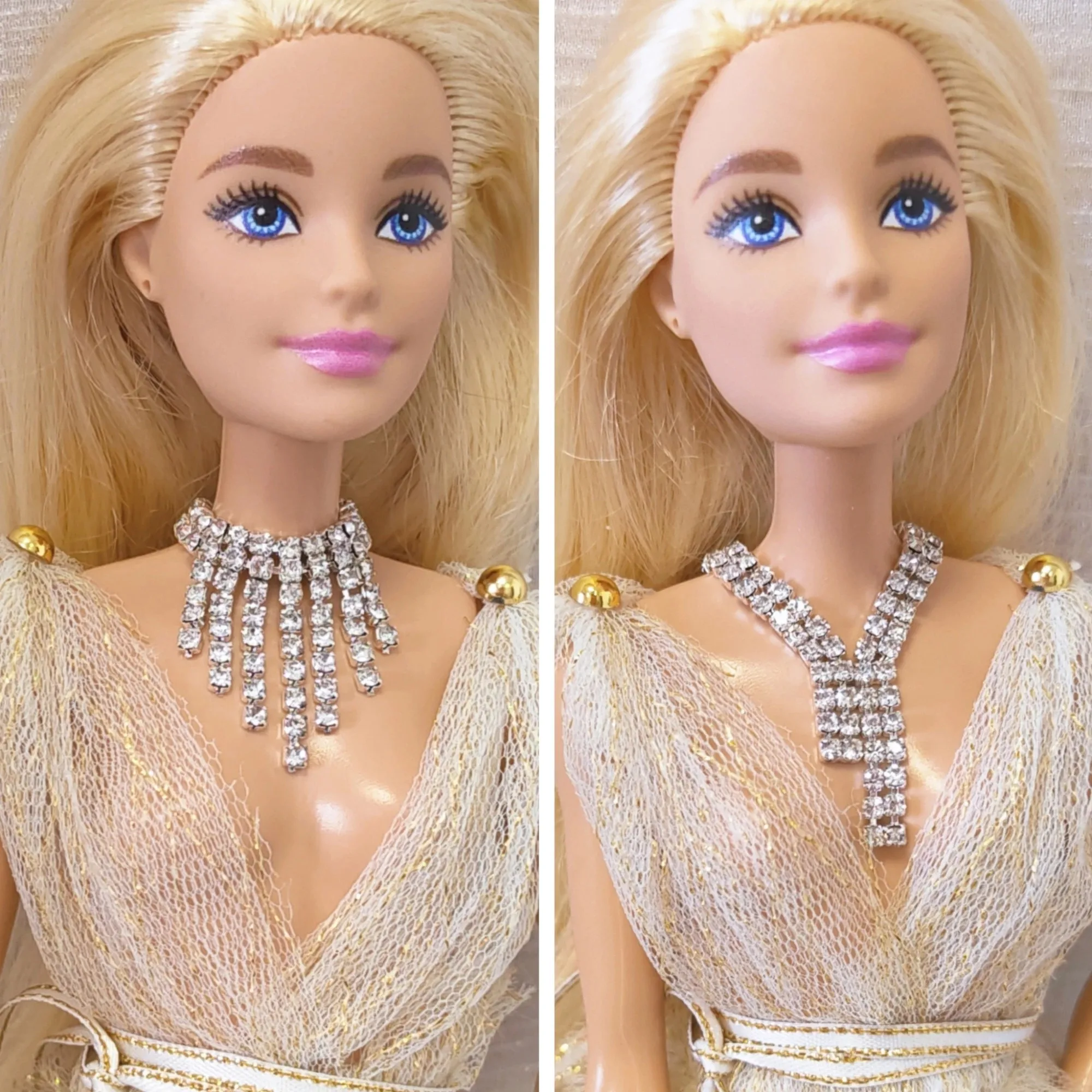 1/6 Doll Jewellery Luxury V-shaped Necklace Exquisite Tassel Diamond Necklace For FR Babi Supermodel Doll PRE-ORDER: 5 DAYS
