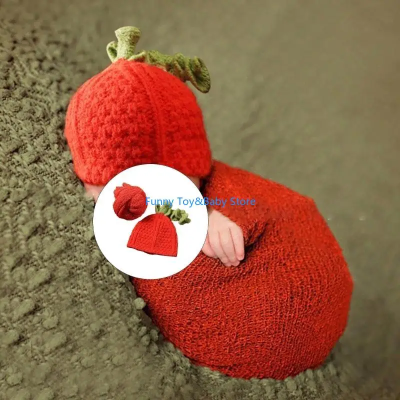 

C90b Универсальная новорожденная детская тыквенная шляпа и обертывание подходит для различных случаев