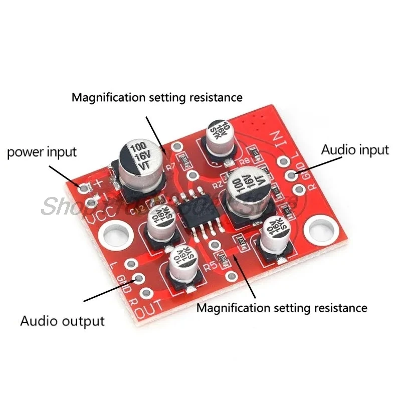 DC 5V-15V 12V AD828 Stereo Preamp Power Amplifier Board Preamplifier Module