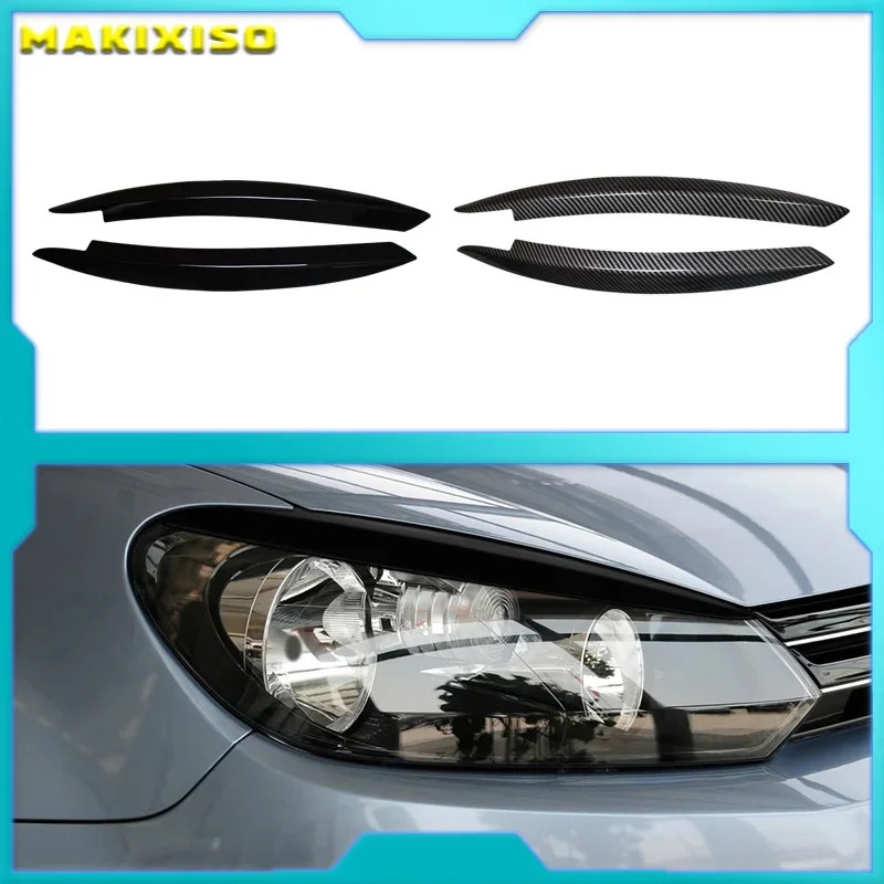 2pcs Evil Eye Headlight Eyelids Head Light Lamp Eyebrow Cover Trim for VW Golf 6 MK6 2008 2009 2010 2011 2012 Headlight Eyebrow