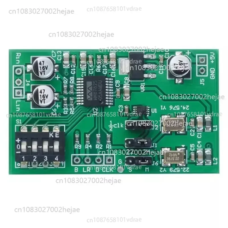 Dual channel 24-bit ADC data collection card AUX analog audio to I2S left and right alignment digital output module