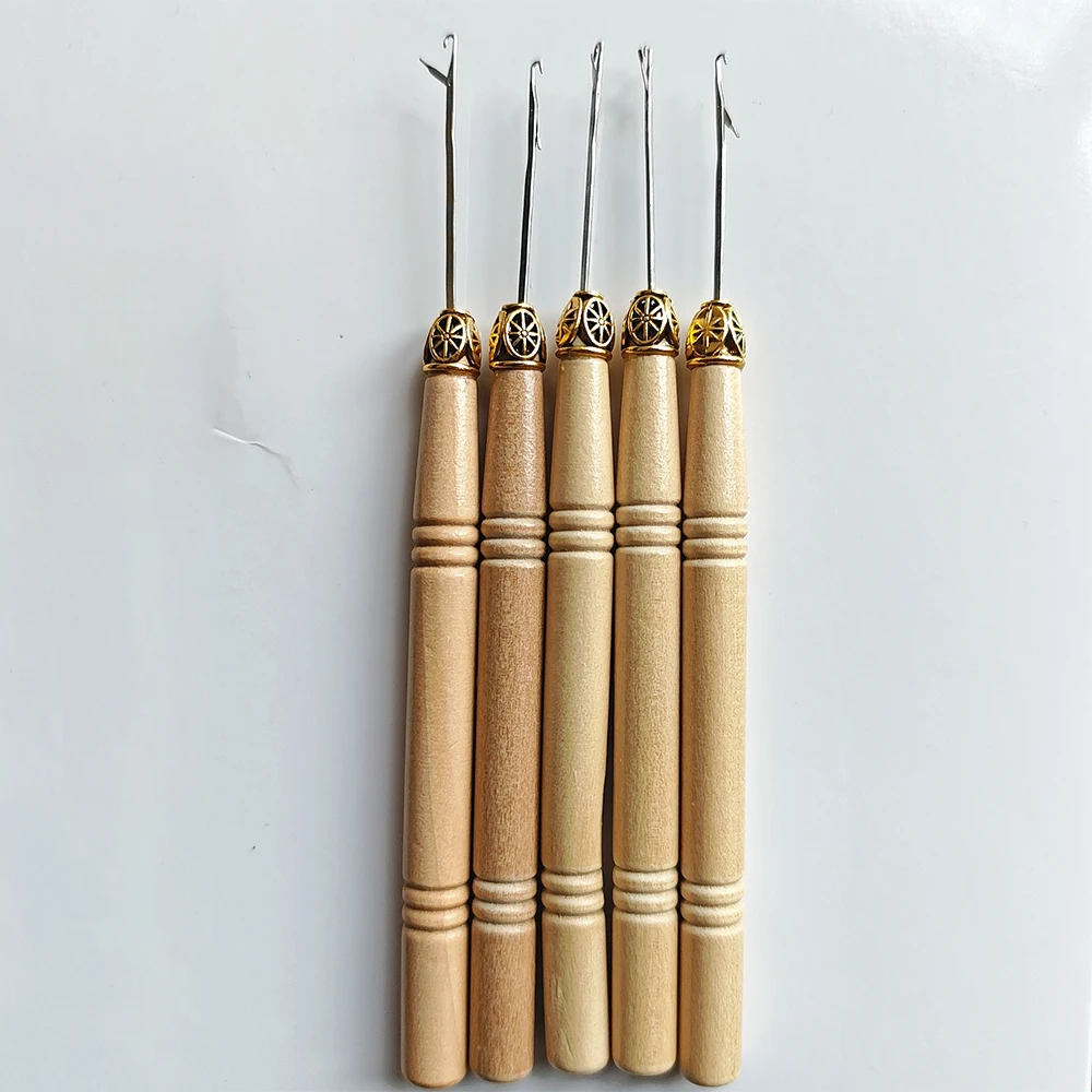 5PCS micro rings loop tool loop threader pulling needle used with hair plier and beads for human Hair Extension Installation