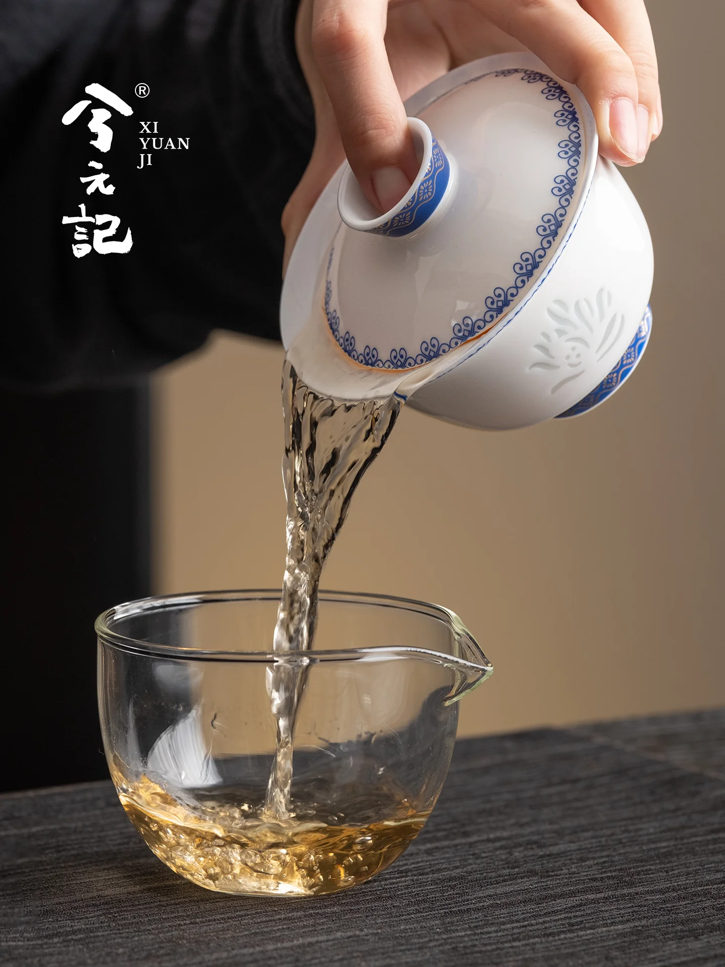 Mutton Fat Jade Rice-Pattern Decorated Porcelain Sancai Gaiwan Tea Cup Household Single High-End Ceramic  Making Teaware