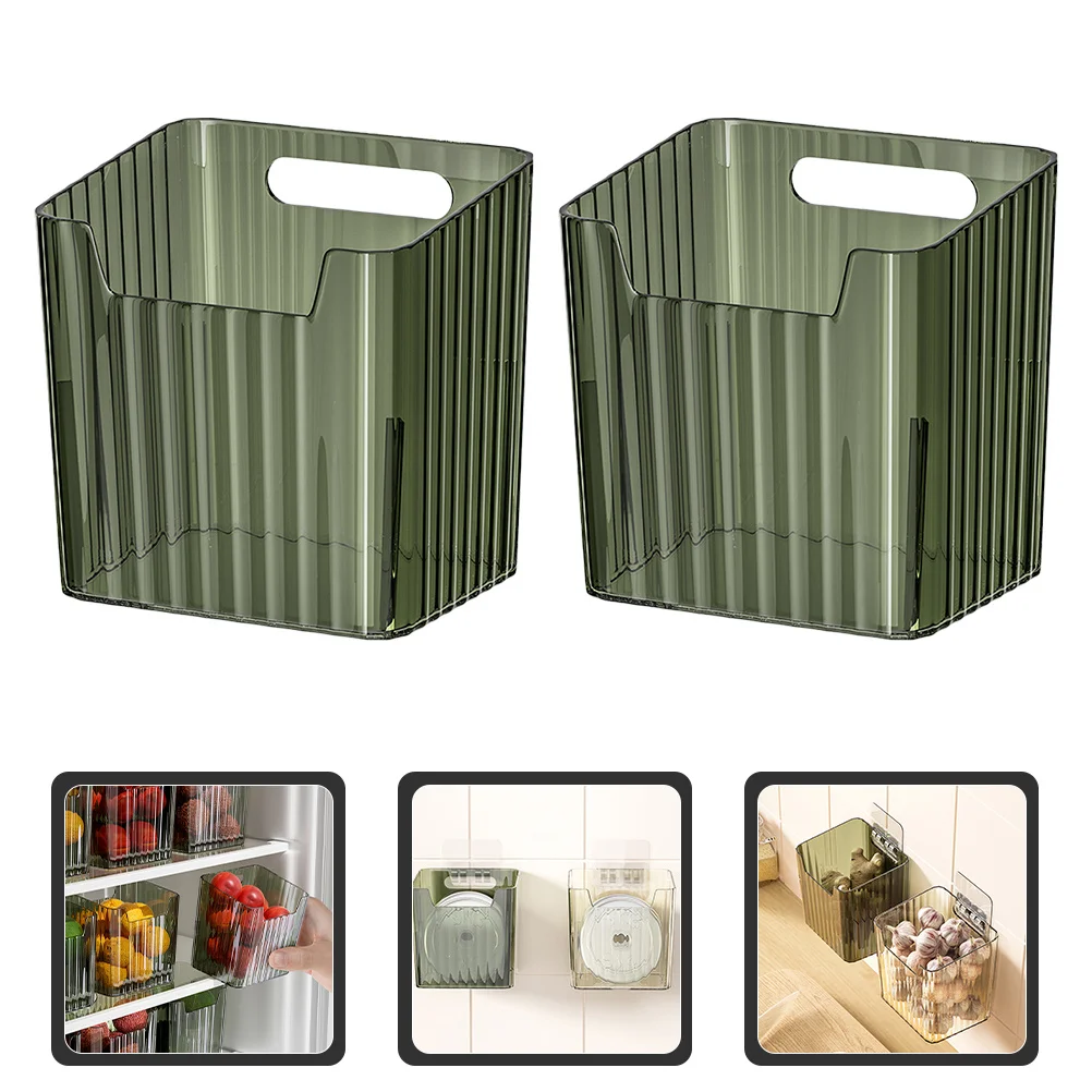 

2pcs Kitchen Storage Box Clear Refrigerator Organizer Deep Design Fridge Side Door Box For Vegetable Fruit Fresh Keeper Food