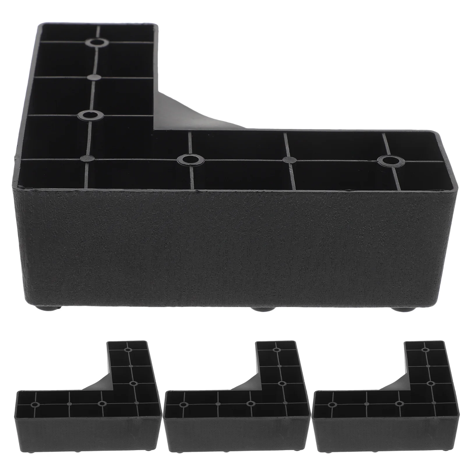 4 Pcs Plastic Sofa Legs Bed Pads Furniture Risers Table for Desk Couch Dorm Lifts White Bedframe