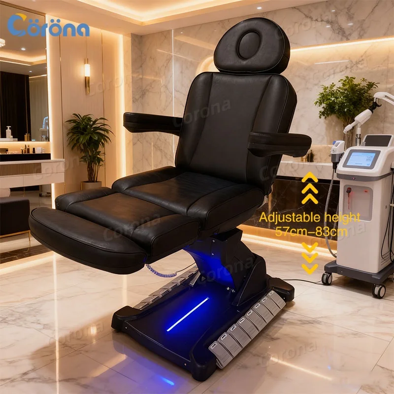 Electric Facial Bed Adjustable 3 Motor Beauty Treatment Couch Bed for Salon Spa Massage Therapy
