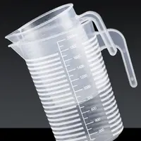 1PC Clear Graduated Measuring Cup Scale Plastic Transparent Mixing Cup Large Capacity With Lid Laboratory Beaker Kitchen Baking 3