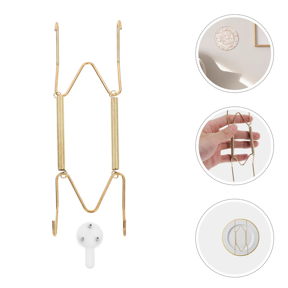 10Pcs Invisible Spring Plate Hooks Metal Wall Mount Hangers for Decorative Ceramic Art Plates Frames Photos Jewelry