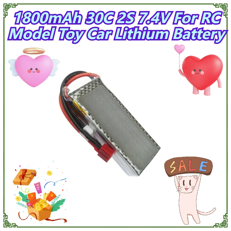 

1800mAh 30C 2S 7.4V For RC Model Toy Car Lithium Battery