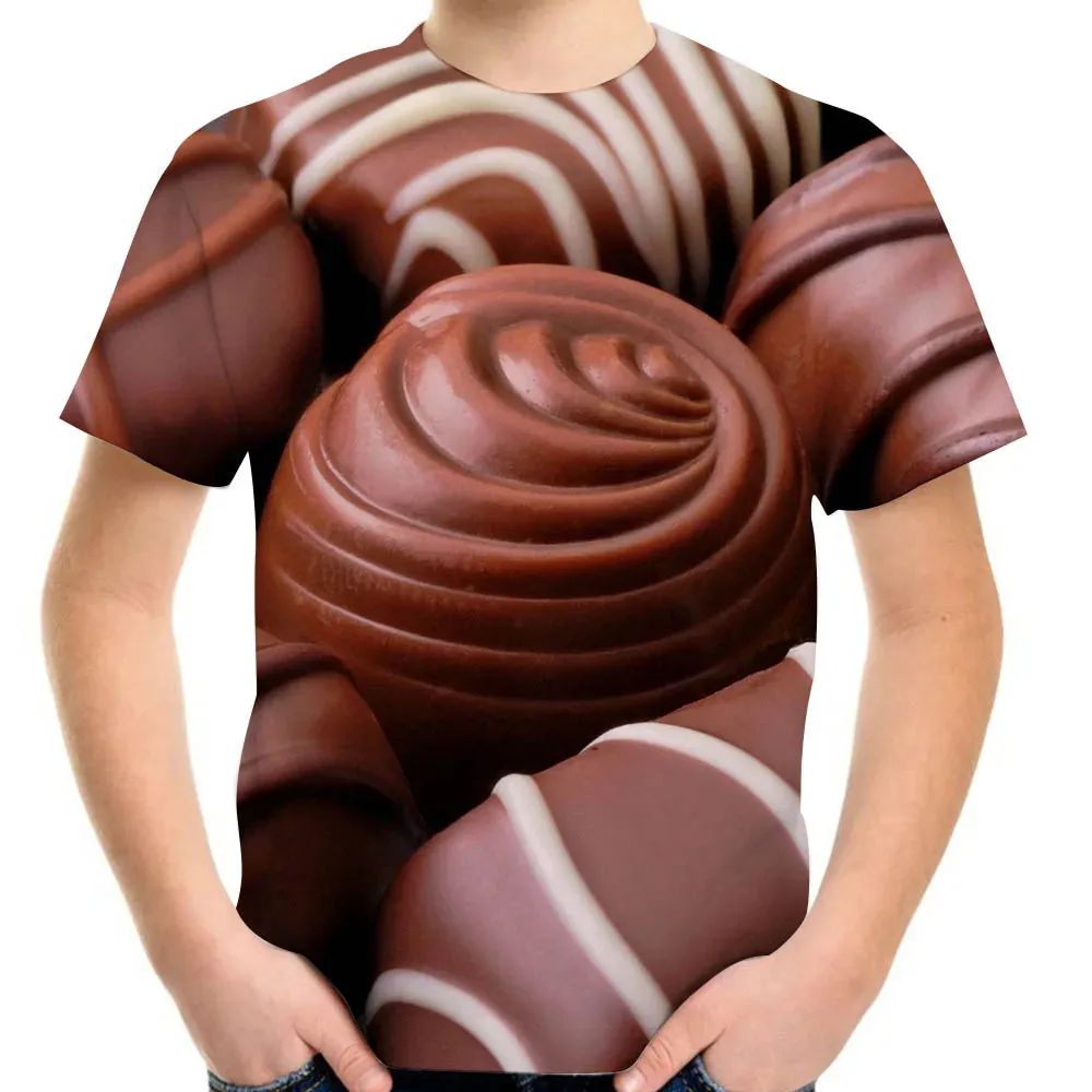 Children's Clothing T-Shirt for Girls Short Sleeve Boy Child Tee Tops Colorful Candy 3D Print Casual O-Neck Kids Summer Clothes view 3