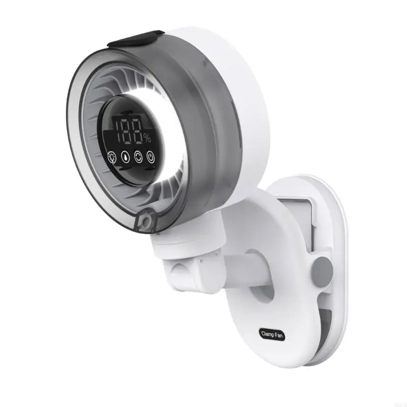 M6CB Portable Clip on Misting Fan with Built in Battery Quiet Operation Cooling Device for Indoor and Outdoor Space