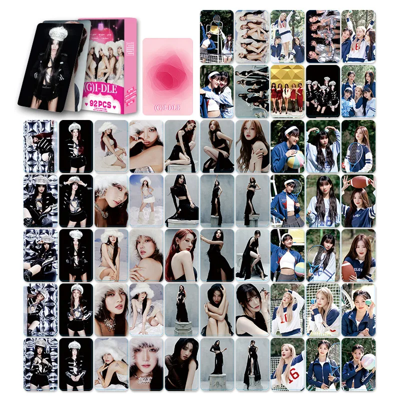 K-pop Álbum Cartões Lomo, Adesivos Gidle, Cartão Photo Print, Mini Photocards, MINNIE, SHUHUA, SOYEON, YUQI, MIYEON, Fãs Presente, Novo, INS, 92pcs