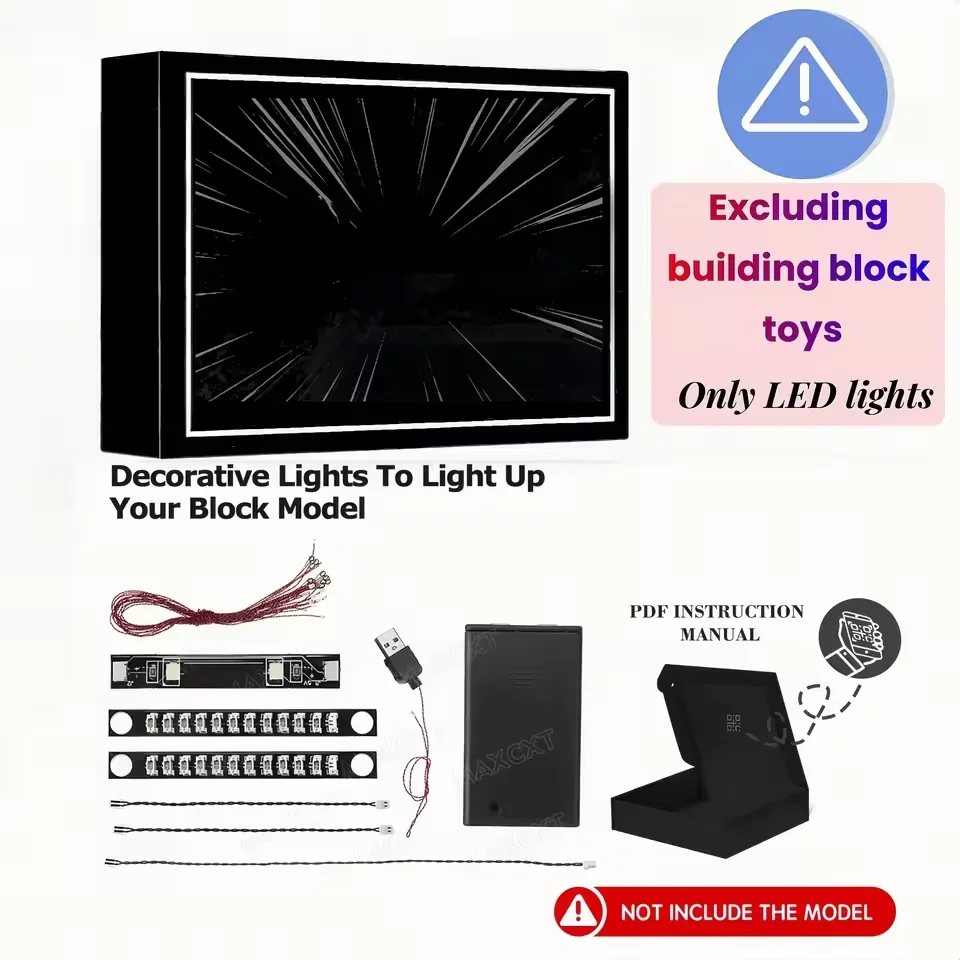 레고 75304 다스 베이더 헬멧 용 MAXCXT LED 라이트 세트 DIY 장식 램프에는 레고 빌딩 블록 세트가 포함되어 있지 않습니다. 썸네일 6