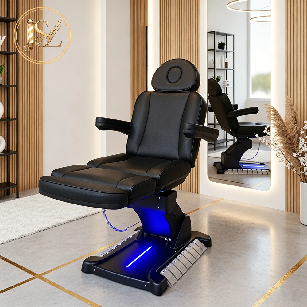 4 Motor Electric Facial Massage Bed Adjustable Backrest Footrest Commercial Salon Spa Esthetic Treatment Table