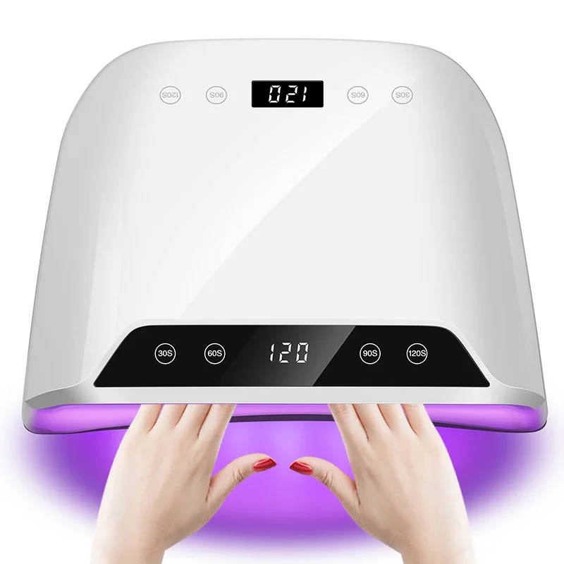72LED Nail Drying Lamp Electric Power Source 4 Timer Setting HD Display Screen Auto Sensor For Professional Nails Gel Polish