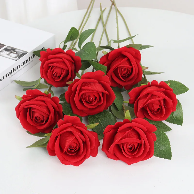 5pcs Roses Artificial Flowers Rose Flower Branch Realistic Fake Rose Wedding for Home Christmas Valentine's Day Gift Decoration