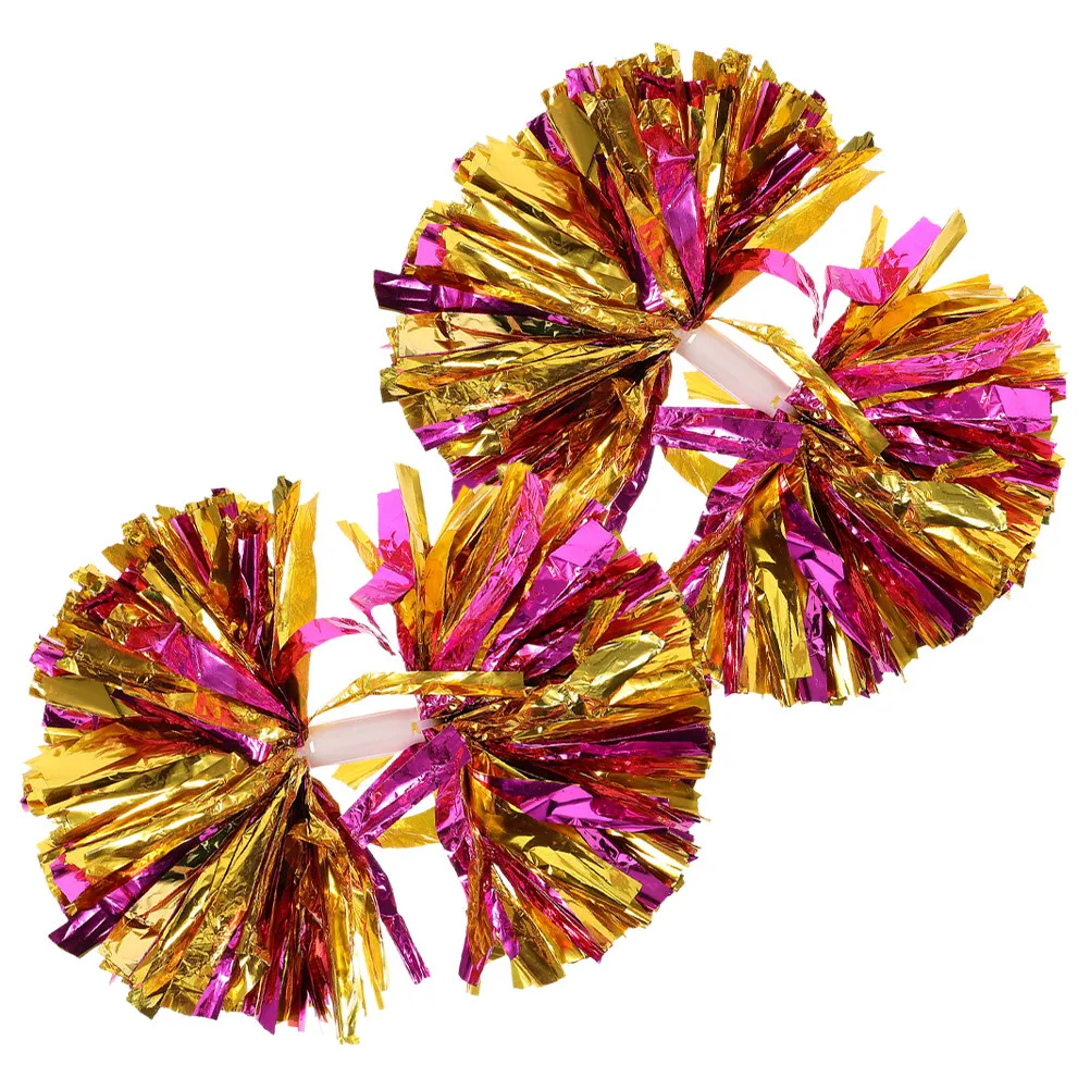 2Pcs Pe Cheerleading Pompoms Colorful Reusable Performance Props for Cheer Competitions Party Events Gymnastics