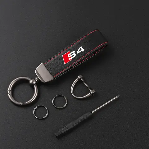 Deluxe Leather car Keychain Keyring Keychain Lanyard Gift Keychain for AUDI S4
