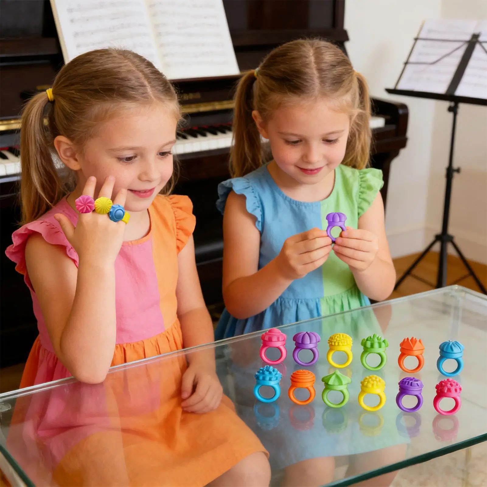 

Кольцо-непоседа для детей, 12 шт., успокаивающие сенсорные кольца, силиконовые игрушки-непоседа для детей и взрослых, игровой класс, школа, дом, путешествие