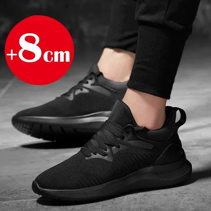 Hommes Sneaker nouvelles chaussures décontractées respirantes semelle souple confort chaussures de course 6 \ 8 cm hauteur augmentant chaussure de sport formation Tenis chaussures
