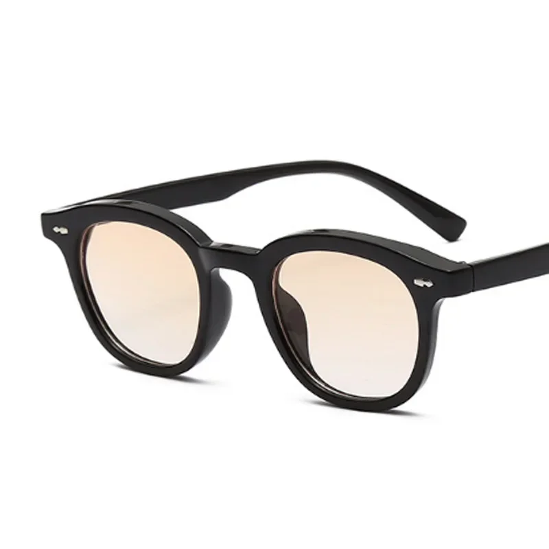 

Round Vintage Sunglasses Woman Brand Designer Retro Rivet Sun Glasses Female Fashion Black Mirror Small Frame Oculos De Sol