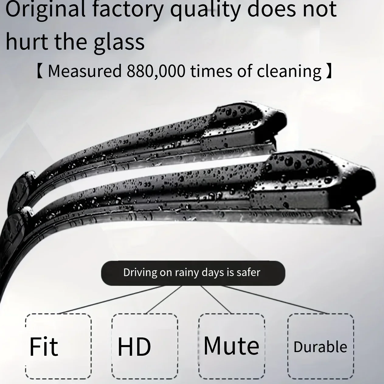 1Pc Car Wiper Blades Universal U-type Soft Rubber Boneless Wiper HD Reduce Noise Automotive Wiper 14\