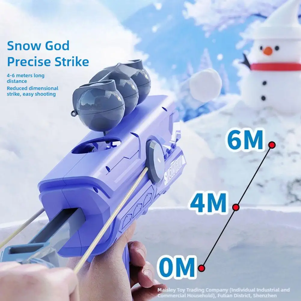 New Snowball Launcher Gun Toy Kids Clamp Snow Ball Grasping Clamps Tool Round Ball Cartoon Toy Winter Outdoor Interaction Game