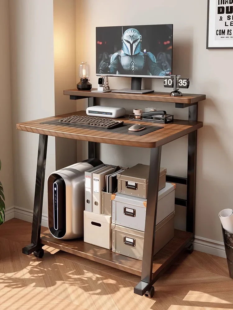 Computer desk with printer, small office desk, bedroom, home desktop with host, integrated workbench