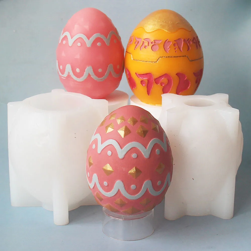Easter Egg Painting Gypsum Arts Silicone Mold Kneading Fun Candle Epoxy Resin Mould DIY Handmade Ornaments Gift Household Items
