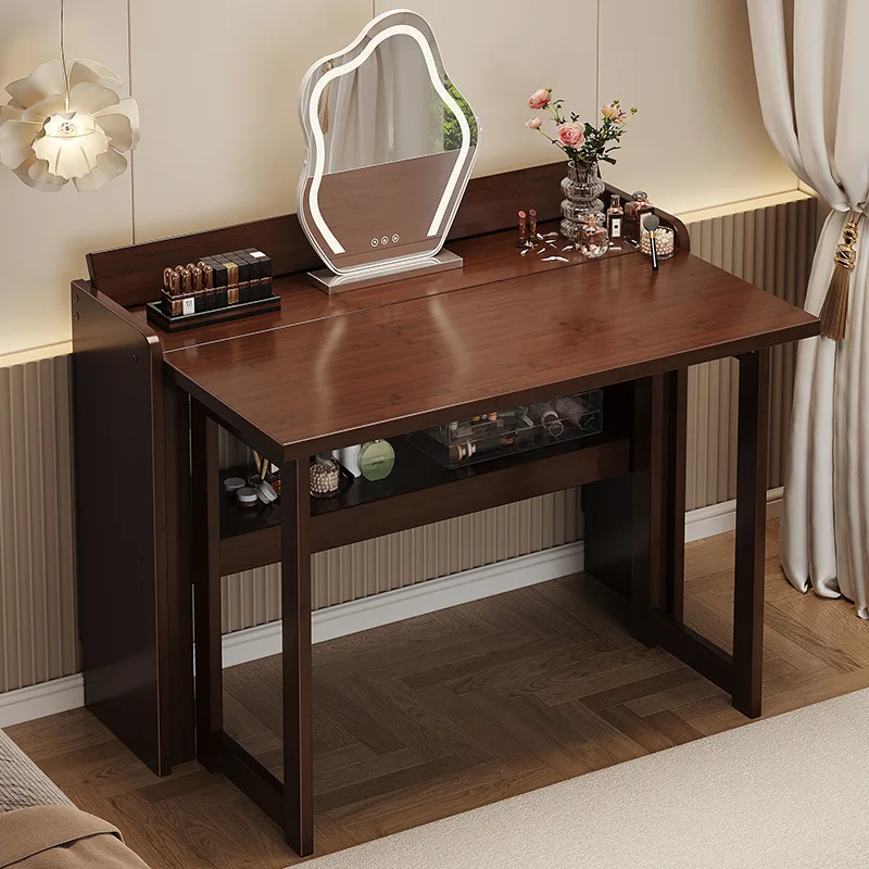AOLIVIYA Bedroom Dressing Table Set Women Girl Makeup Vanities Desk Folding Cosmetic Cabinet Small Apartment Storage