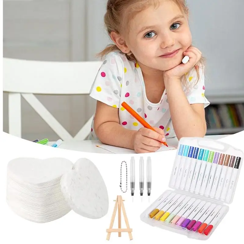 Pintura inchada pipoca desenho textura pintura kit 12 cores escova de água artesanato conjunto desenhar ferramentas para crianças adultos aniversário casa