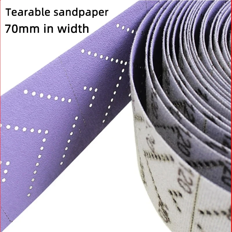 Sandpaper Roll for MRIKA Sanding Machine 70mm*12m Hand-planed Sandpaper Flocking Dry Grinding Hand Torn Emery Cloth Roll