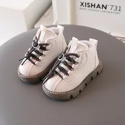 Winter New Kids Cotton Shoes Thicken Warm Boys Snow Boots Solid Color Baby Girl Non-slip Student Outdoor