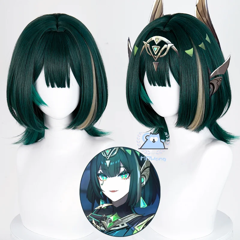 

Genshin Impact Nefer Cosplay Wig Game Nepereu Neferu Cosplay Wig Special Blend Of Deep Forest Green Hair Hallowmas Party Prop