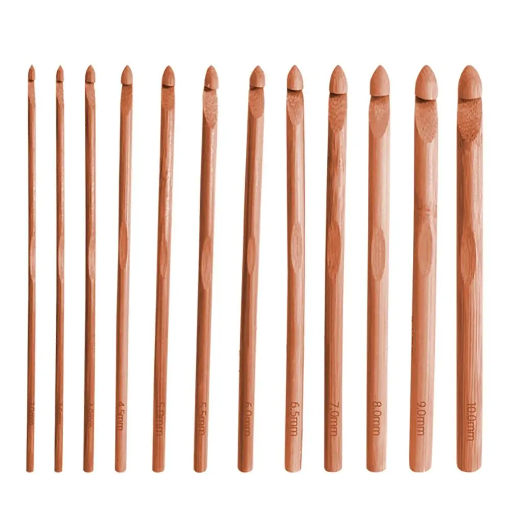 

New Bamboo Wooden Crochet Hooks Small Size Long Knitting Needles Crocheting Hooks Carpet