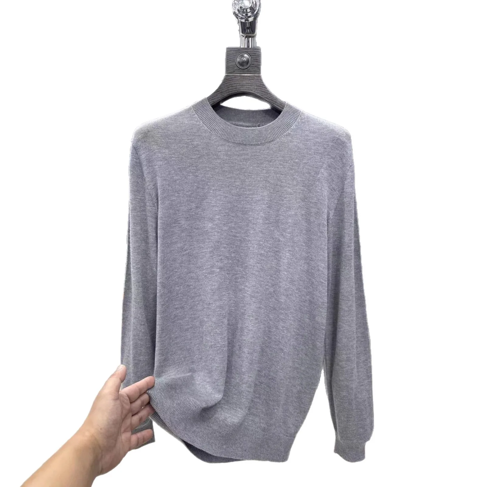 

Yaja Men's Knitted Sweater Wool Silk Mixed Fabric Autumn Winter Casual round Ne Long Sve Sweatirt Comfortable Breathable