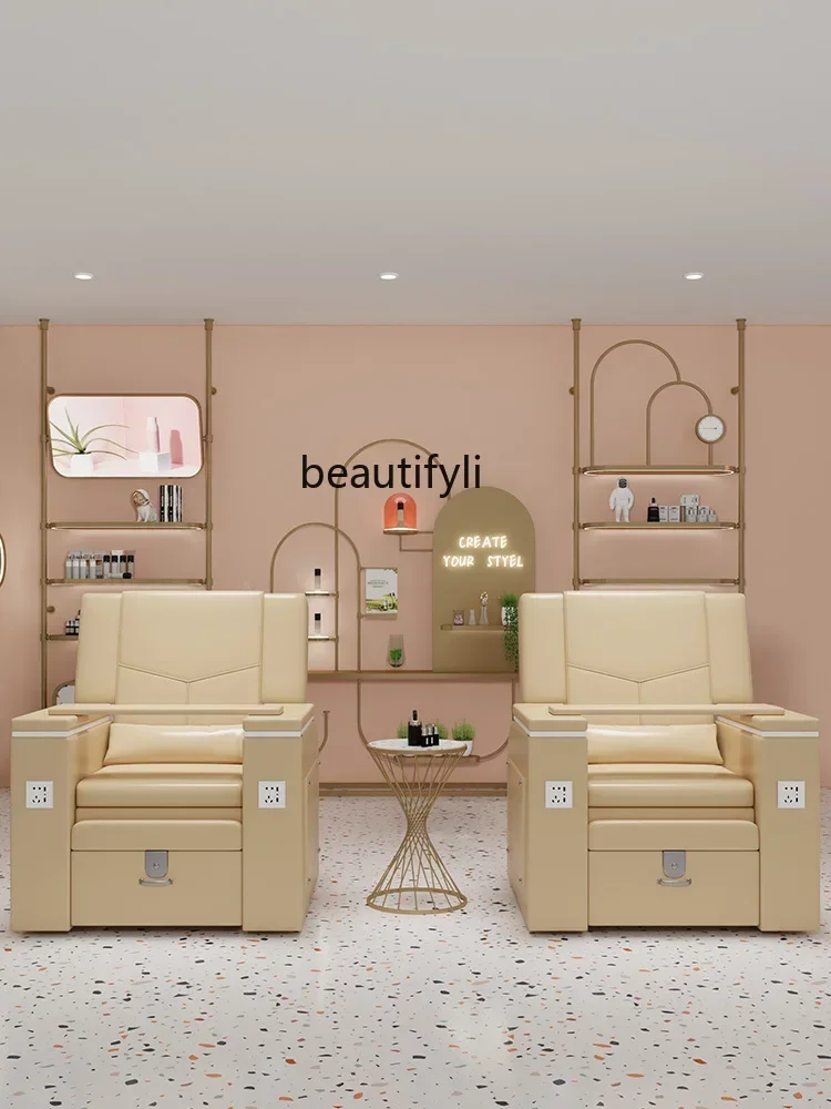 ss 8350Nail أريكة التجميل الكهربائية تدليك القدم كرسي اليد والقدم الرعاية متعددة الوظائف غسل القدم كرسي باديكير رمش Co