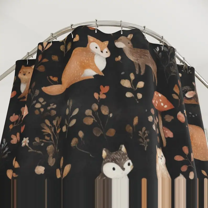 Woodland Creatures Shower Curtain: Whimsical Forest Animal Design