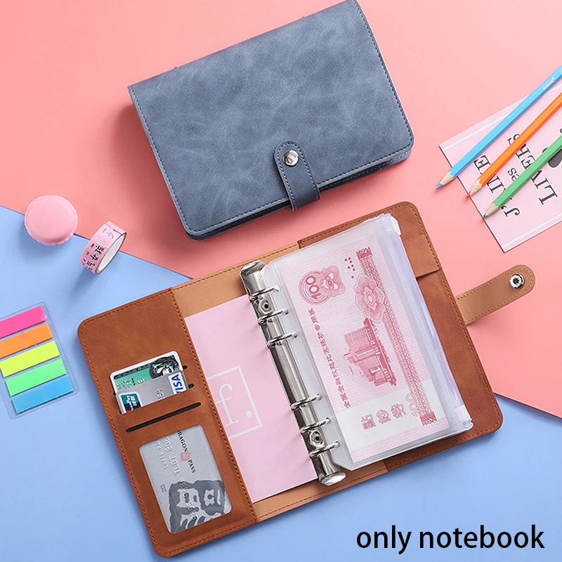 1 Set A7 Loose-leaf Notebook Binder Housing Budget Planner Cash Envelope Savings Money 6 Holes Binder For Financial Management