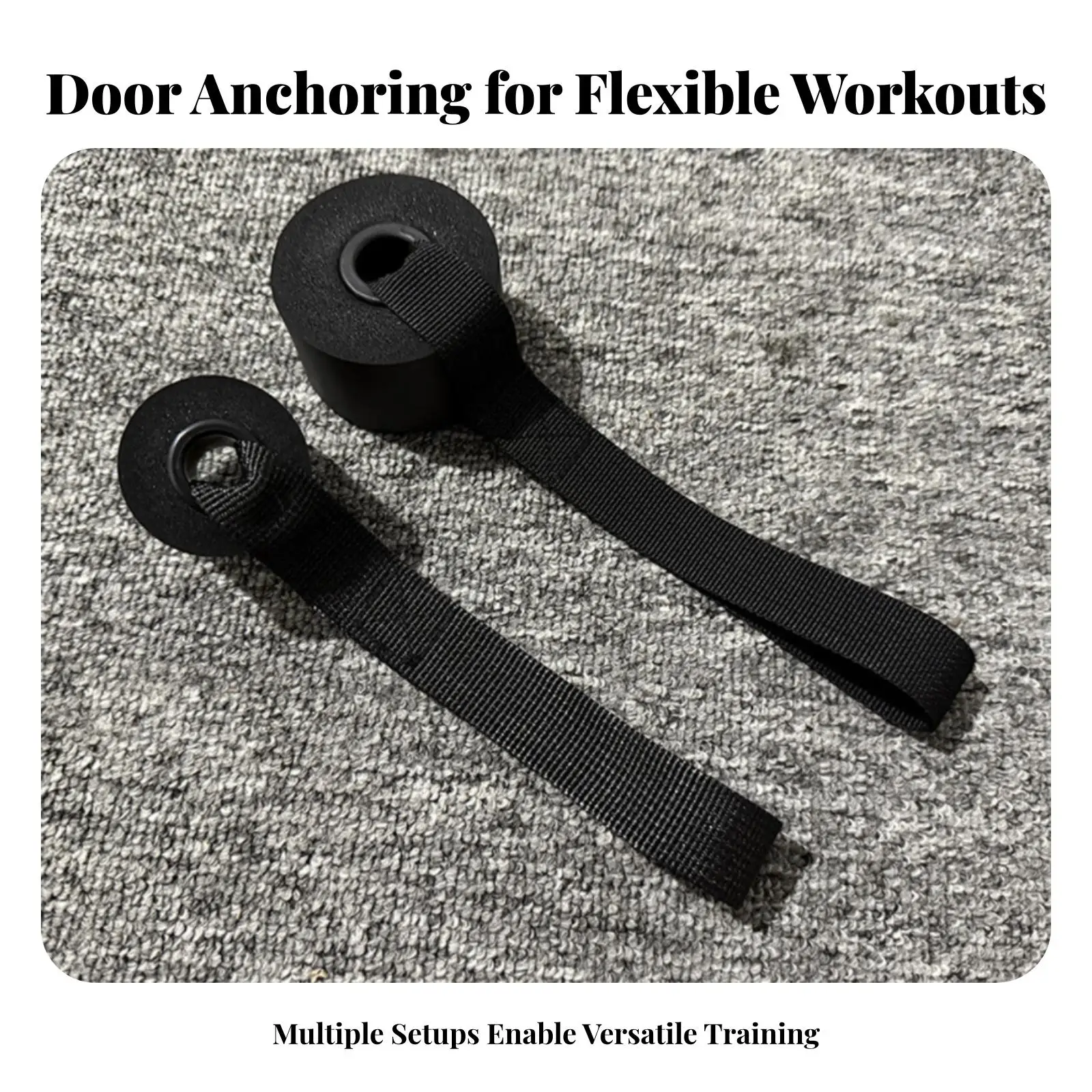 Home Gym Door Anchor Strap with Nylon Loop for Resistance Bands Portable Workout Station Accessory