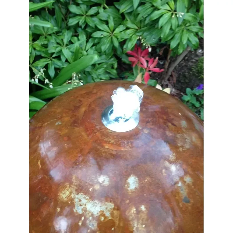 For Industrial-Style Corten Steel Water Fountain With LED Lights