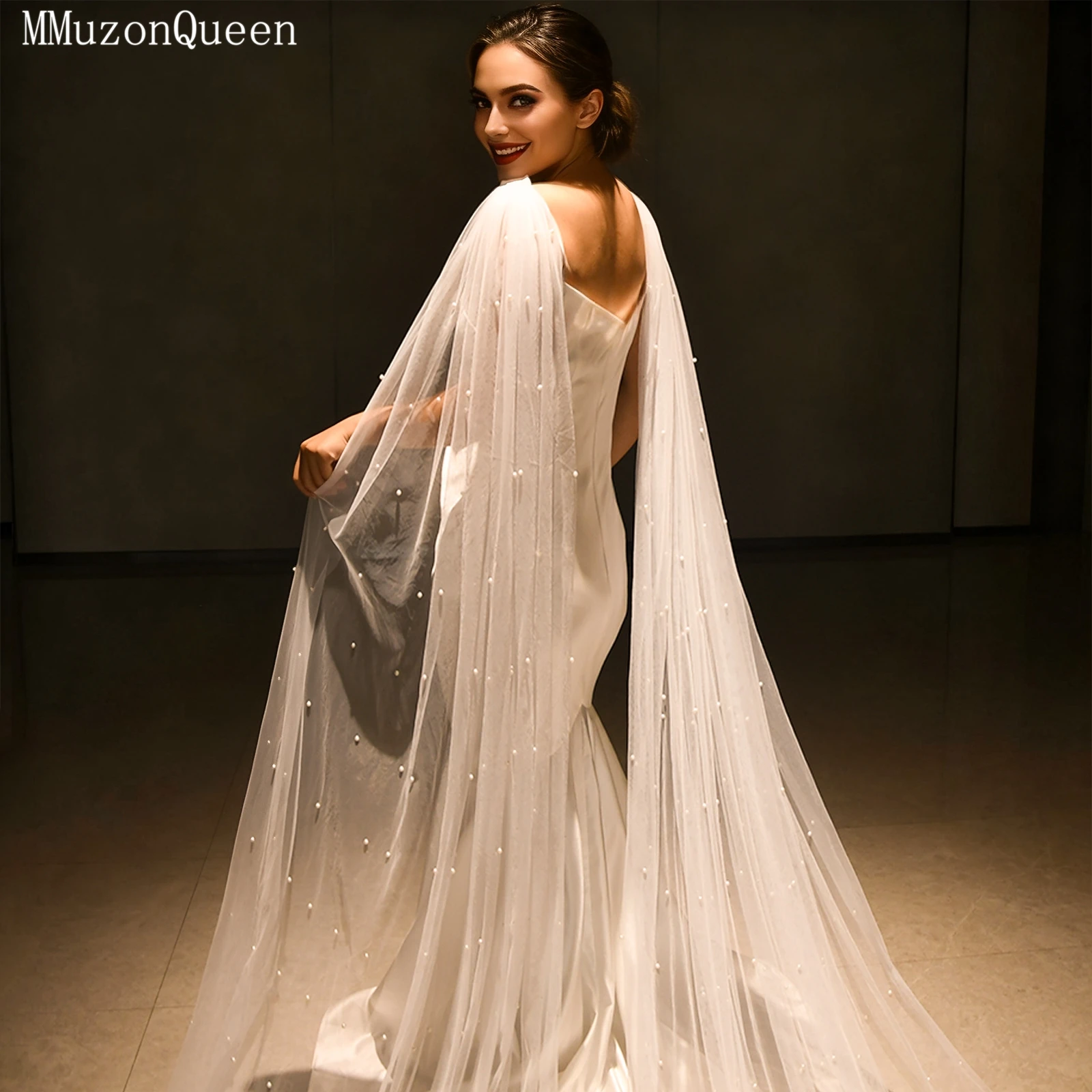 TOPQUEEN Женское болеро для свадебного платья с жемчужным декором, съемными рукавами, свадебные аксессуары Vg52 TOPQUEEN Женское болеро для свадебного платья с жемчужным декором, съемными рукавами, свадебные аксессуары Vg52