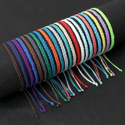 Adjustable Waterproof Wax String Bracelet for Women Men Handmade Woven Tibetan Buddhist Bracelet Friendship Lucky Prayer Jewelry