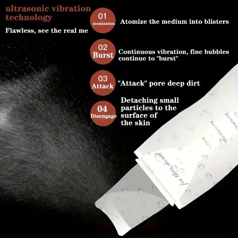 เครื่องขัดผิวอัลตราโซนิกไฟฟ้าเครื่องปอกเปลือกอัลตราโซนิกลึกสั่นทําความสะอาดผิวหน้ากําจัดสิว Blackhead Pore CLEANER