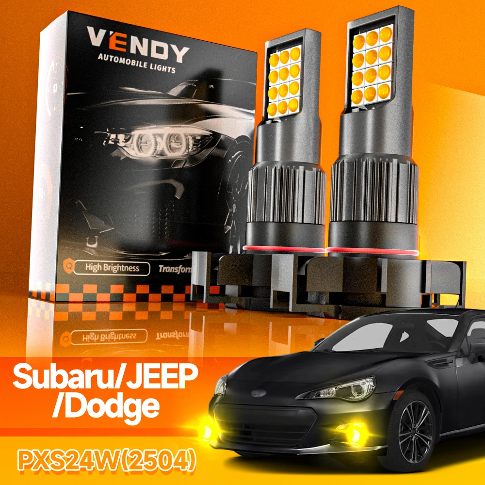 2 uds luz antiniebla LED Blub PSX24W 2504 lámpara para Subaru BRZ XV JEEP Captiva Wrangler JK Patriot Dodge Journey Grand Caravan calibre